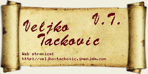 Veljko Tacković vizit kartica